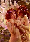 Deux Enfants Aux Couronnes De Fleurs by Gaston Bussiere